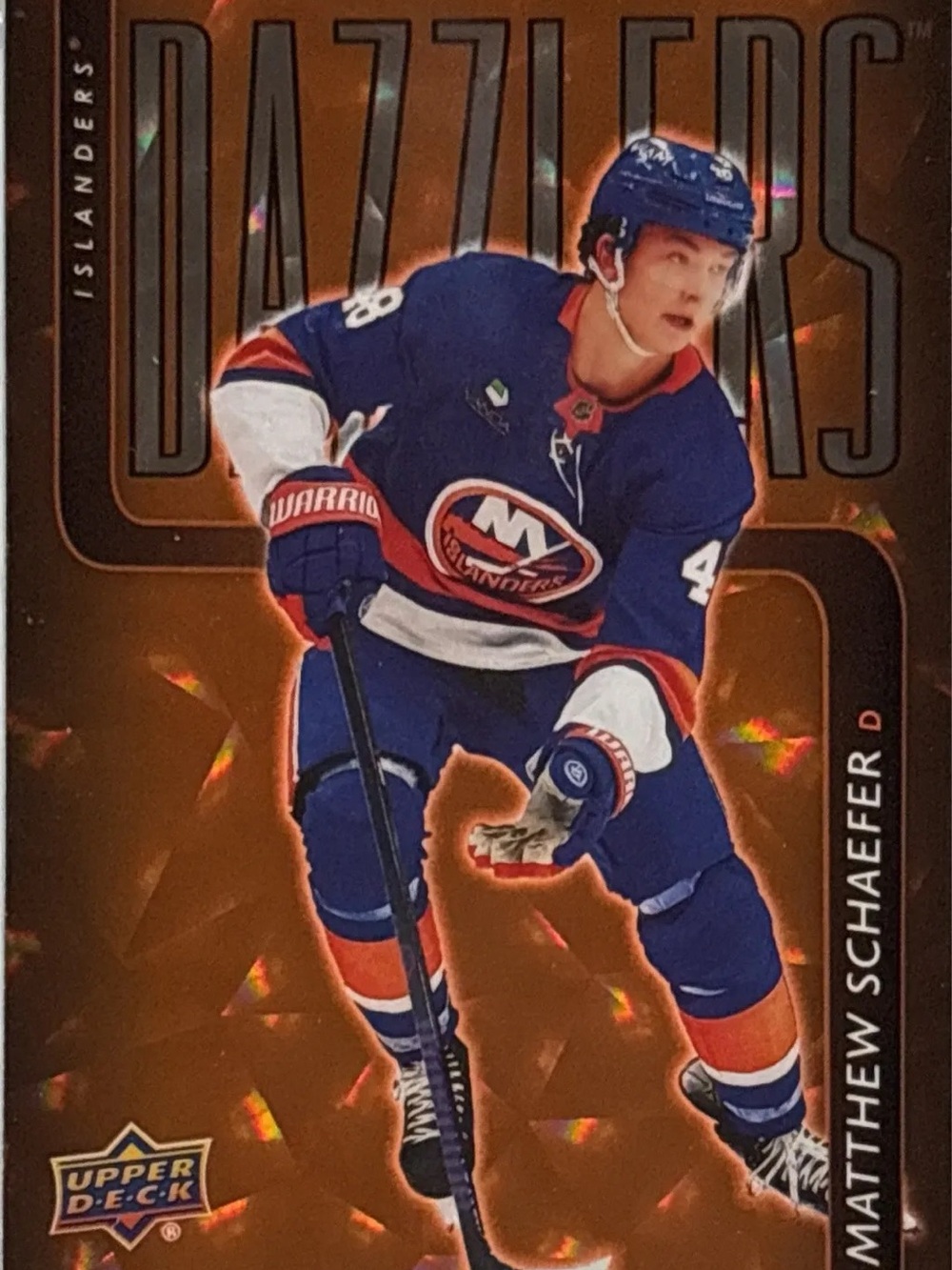 Upper Deck Dazzlers Matthew Schaefer Hockey Trading Card